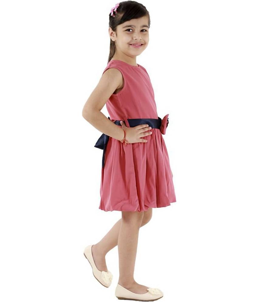 Kids Cave Crepe A-line For Girls ( Pack of 1 , Pink )