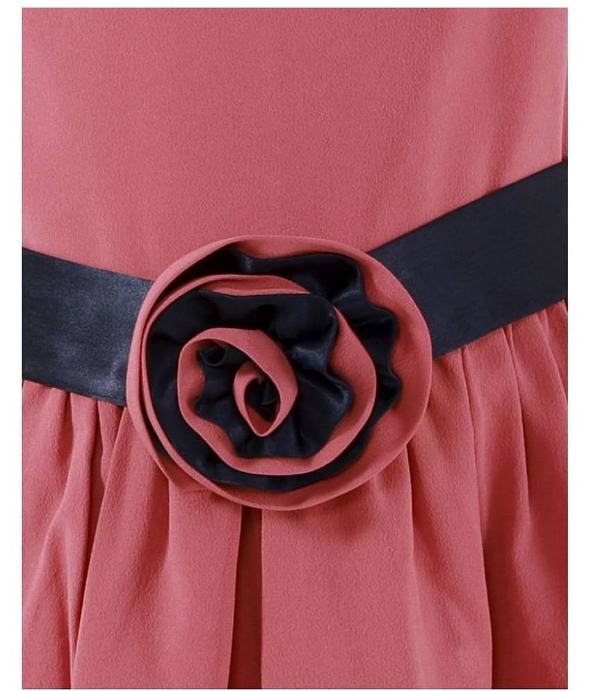 Kids Cave Crepe A-line For Girls ( Pack of 1 , Pink )