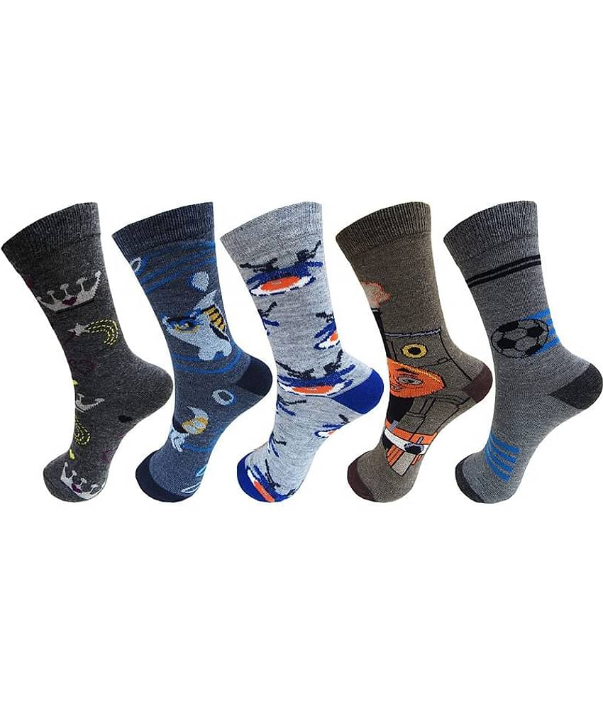 RC. ROYAL CLASS Boy's & Girl's Calf Length Woolen Socks (Pack of 5 Pairs)
