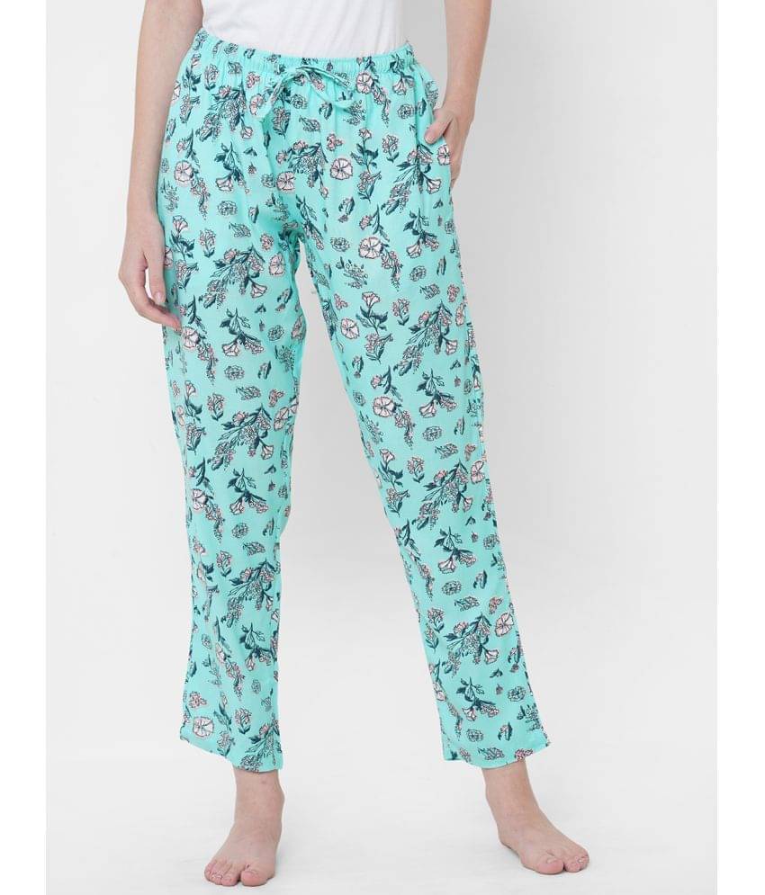     			URBAN SCOTTISH Blue Viscose Women's Nightwear Pyjama ( Pack of 1 )