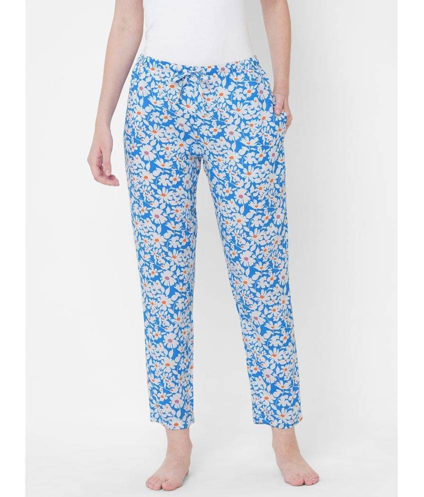     			URBAN SCOTTISH Blue Viscose Women's Nightwear Pyjama ( Pack of 1 )