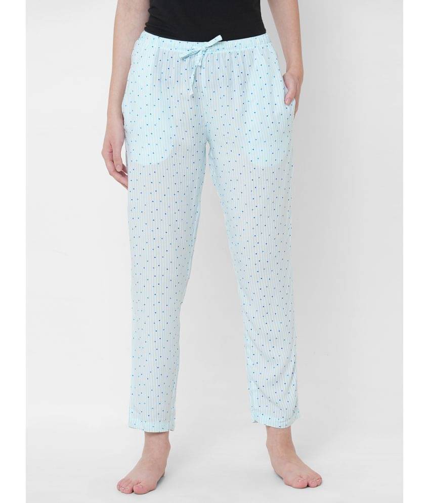     			URBAN SCOTTISH Blue Viscose Women's Nightwear Pyjama ( Pack of 1 )