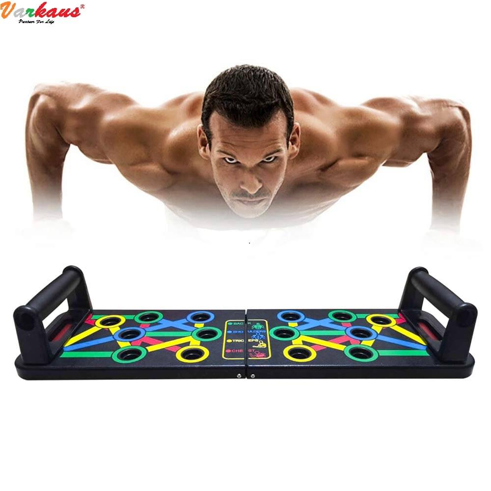     			VARKAUS Push Up Board -with 14-in-one Muscle Toning System, Multifunctional Colour Coded Foldable Push up Board for Body
