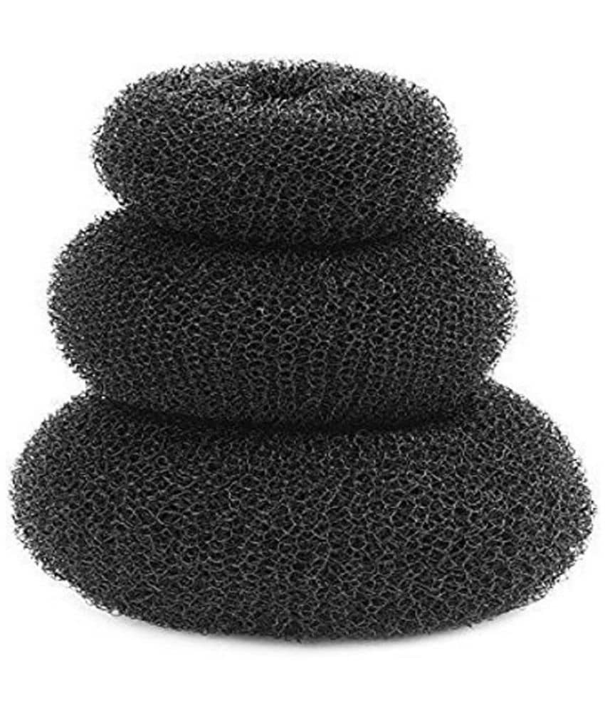 VSAKH Women's Bun Maker Hair Donut Juda Accessories, Black (Pack of 3) - Jewellery Sets | Buy online on ZillyBuy
