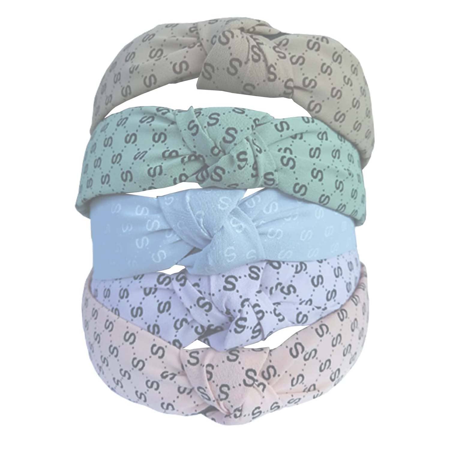 FOK 5 Pieces Velvet Non Slip Fabric Stylish Knot Turban Wide Elastic Headbands for Women & Girls - Jewellery Sets | Buy online on ZillyBuy