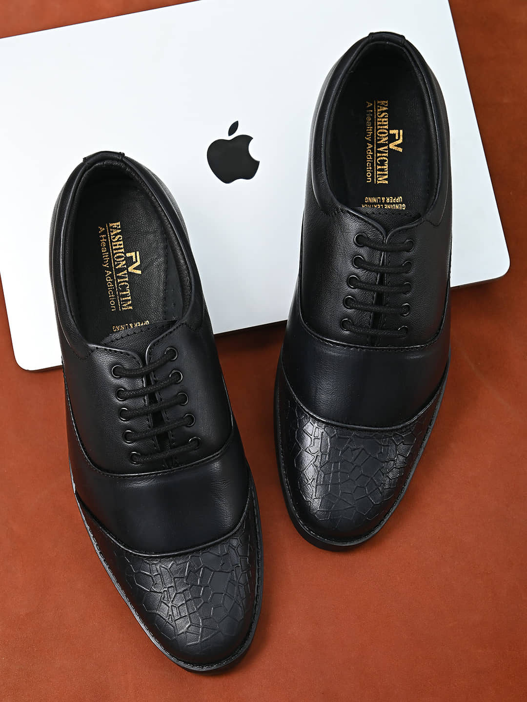 Fashion Victim Derby Genuine Leather Black Formal Shoes - Formal Shoes | Buy online on ZillyBuy