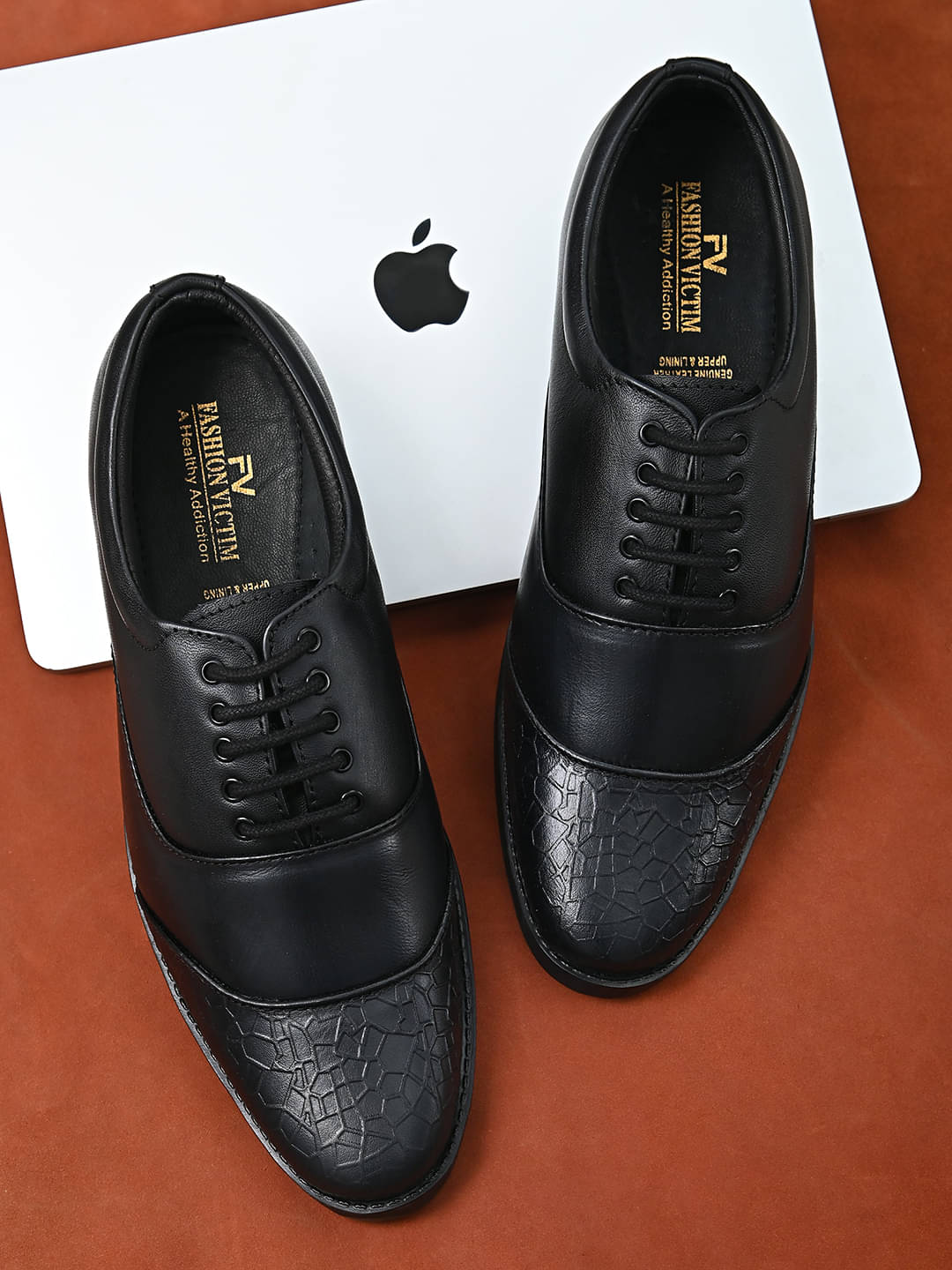     			Fashion Victim Derby Genuine Leather Black Formal Shoes