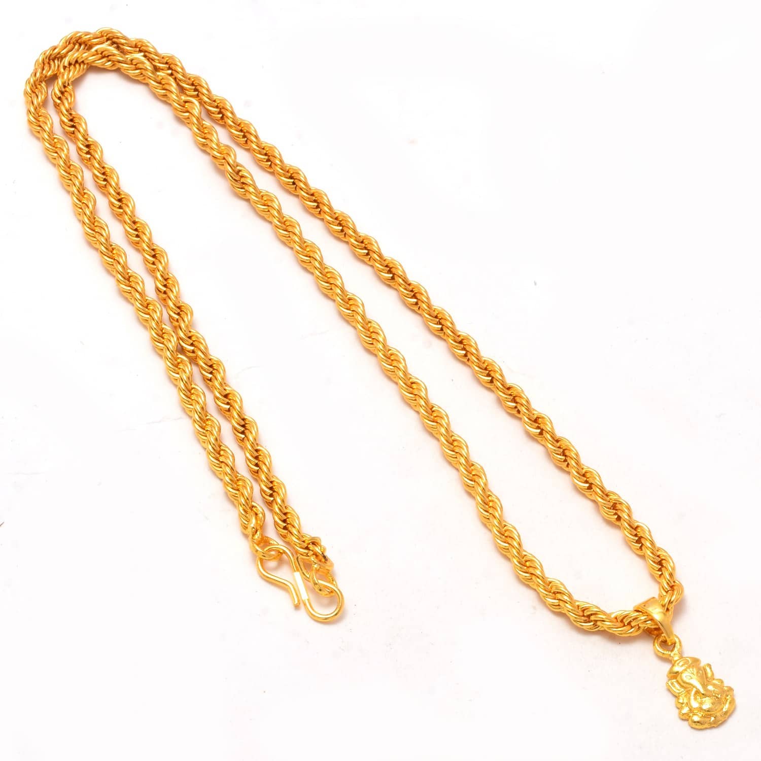 Jewar Mandi Locket/Pendant Lord Ganesh Ji Gold Plated with Rope/Rassi Chain Daily use for Men, Women & Girls, Boys - Jewellery Sets | Buy online on ZillyBuy
