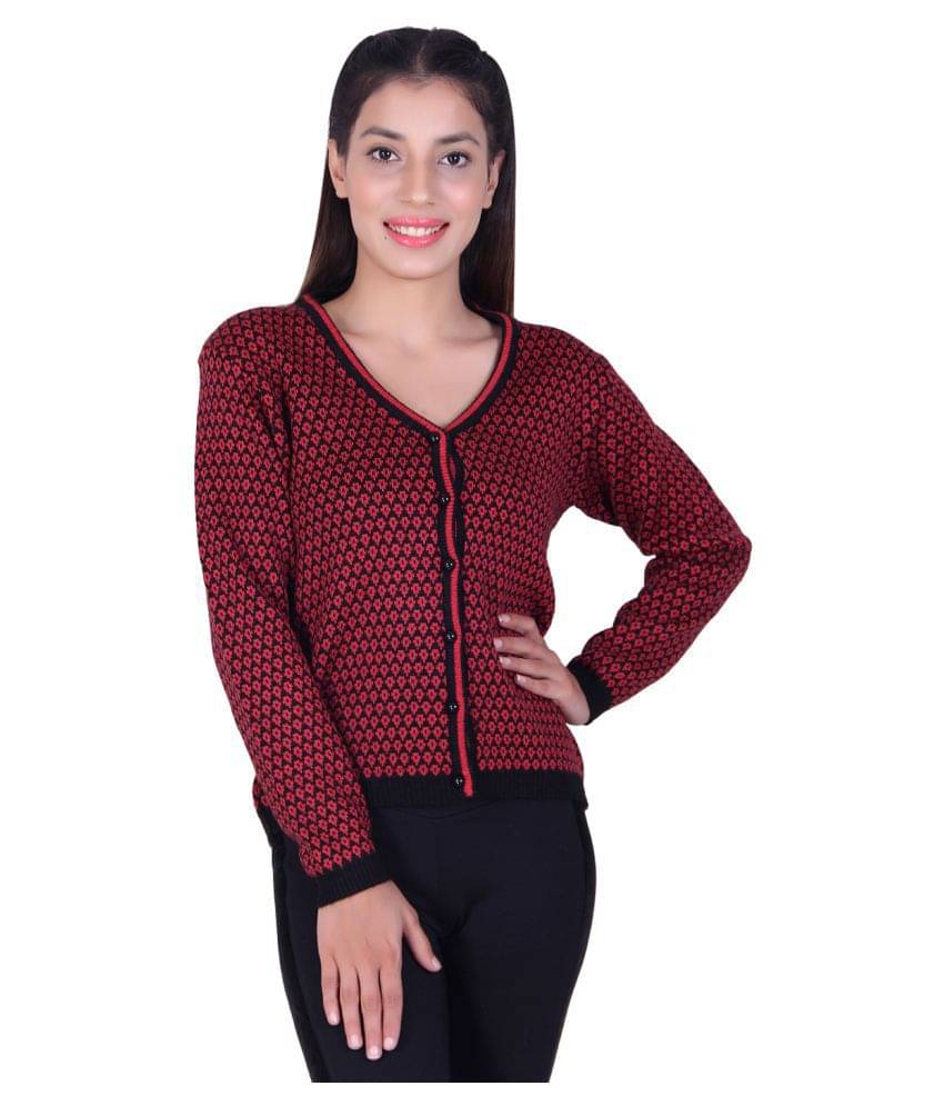     			Ogarti Acrylic Black Buttoned Cardigans - Single