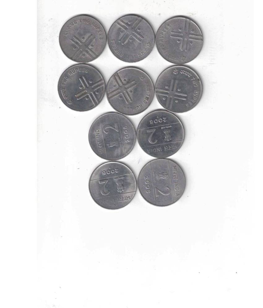     			( 10 pcs )2 Rs Unity in Diversity 2005 -2006 mix mint  aunc xf condition see photo