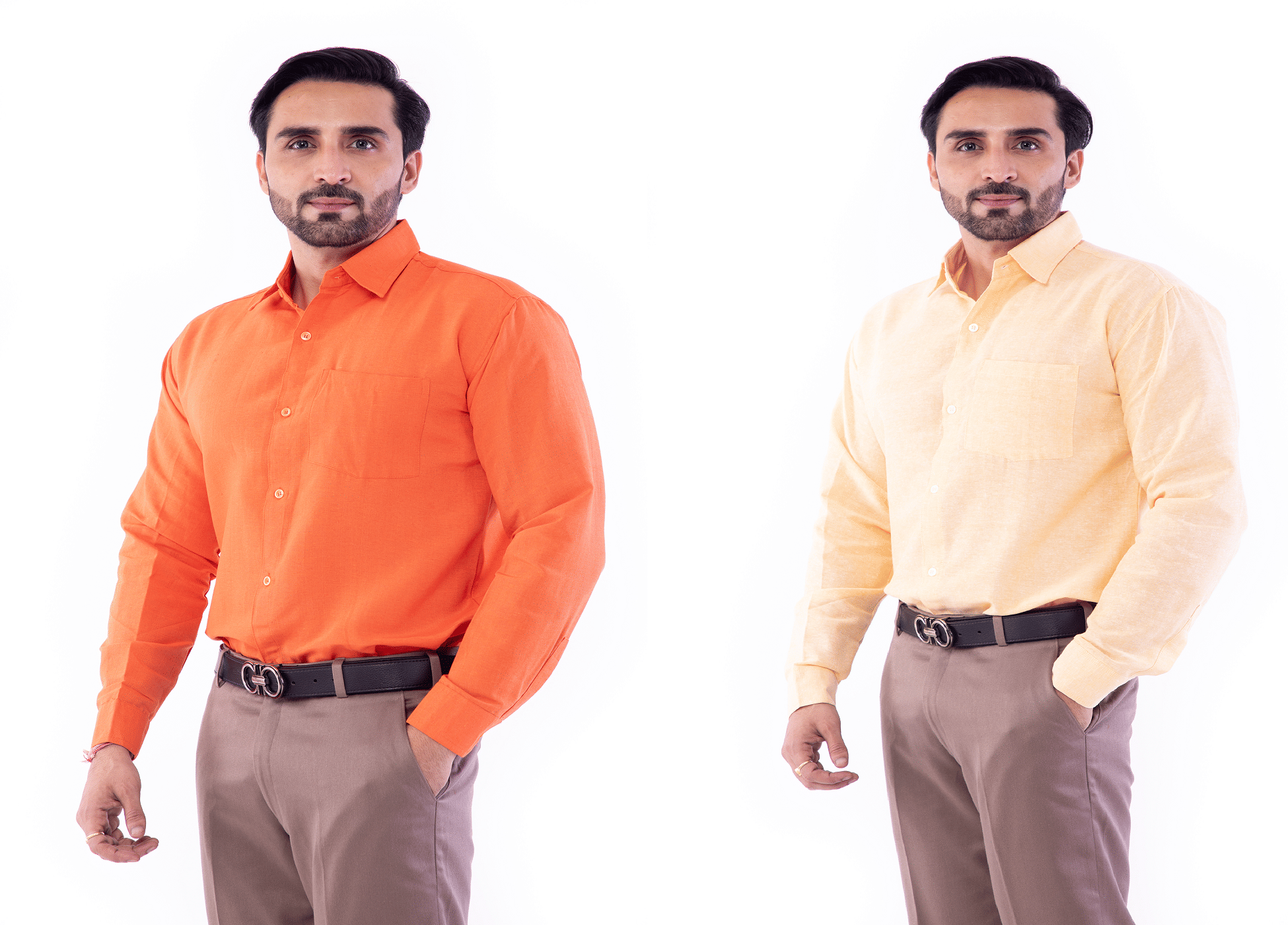 DESHBANDHU DBK 100% Cotton Regular Fit Solids Full Sleeves Men's Casual Shirt - Multi ( Pack of 2 )
