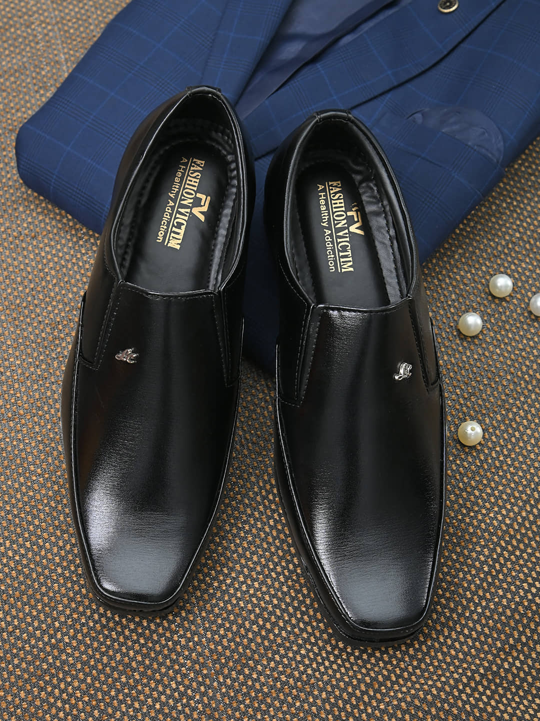 Fashion Victim Slip On Non-Leather Black Formal Shoes - Formal Shoes | Buy online on ZillyBuy