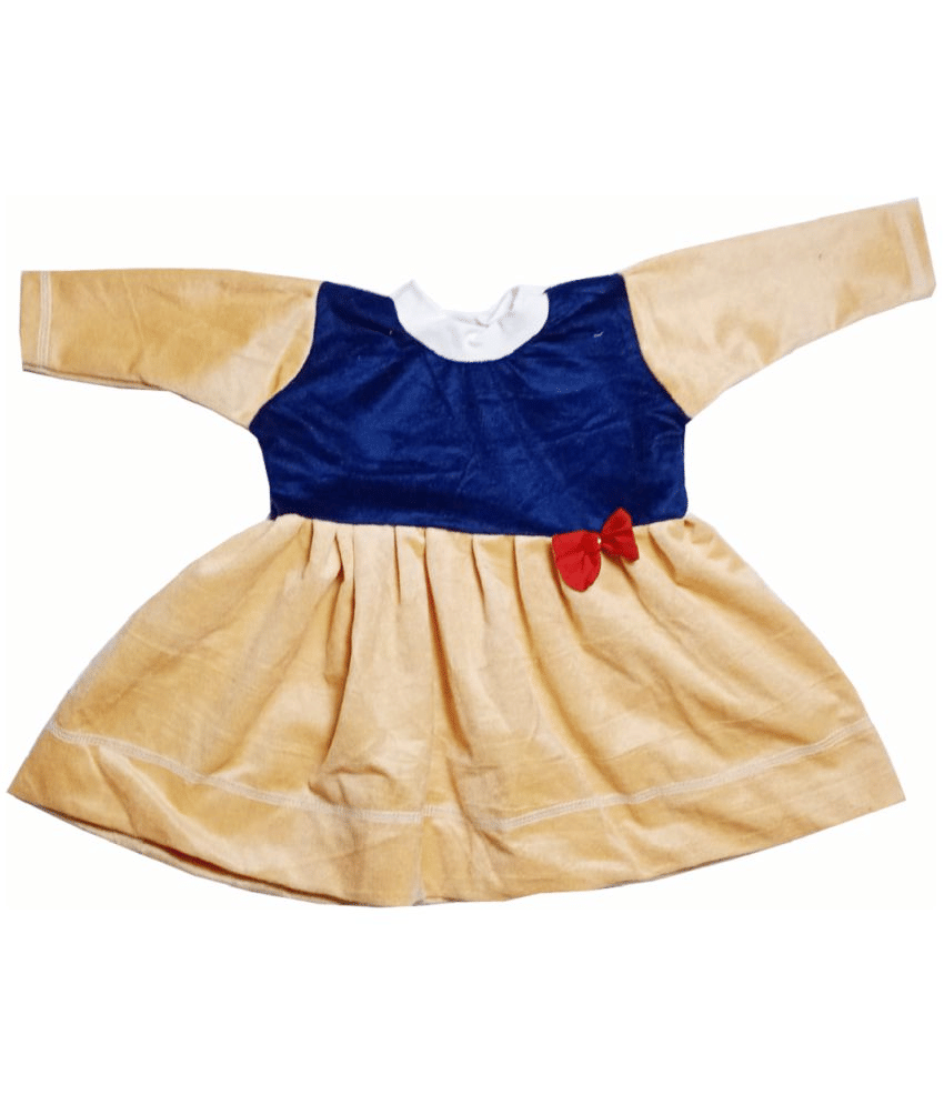harshvardhanmart.com Baby Girls Velvet Frocks ( Gold )