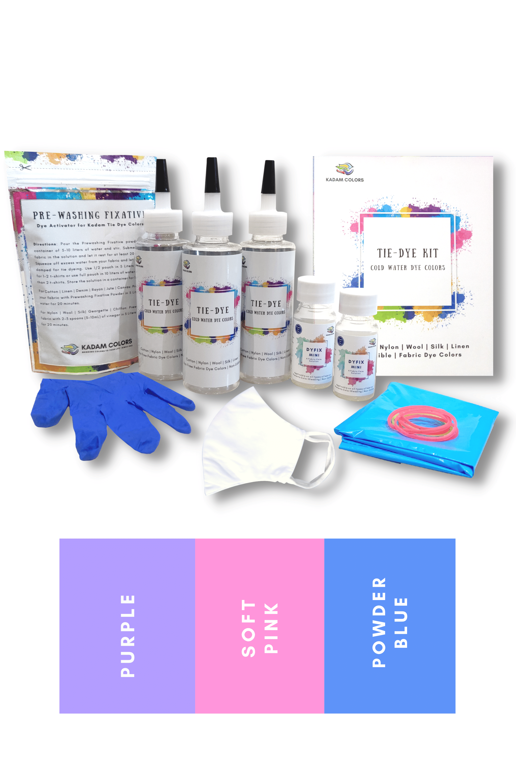     			Kadam Tie Dye Kit, 12 Unicorn, Set of 3 Colors, With Dye Activator and Color Fixer Included, Cold Water Dyes By Kadam Colors