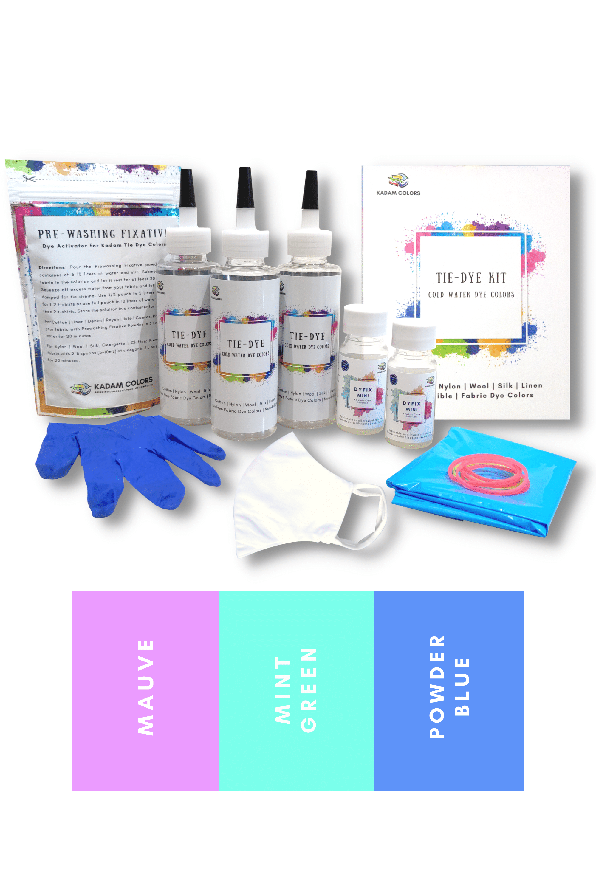     			Kadam Tie Dye Kit, 15 Candy, Set of 3 Colors, With Dye Activator and Color Fixer Included, Cold Water Dyes By Kadam Colors