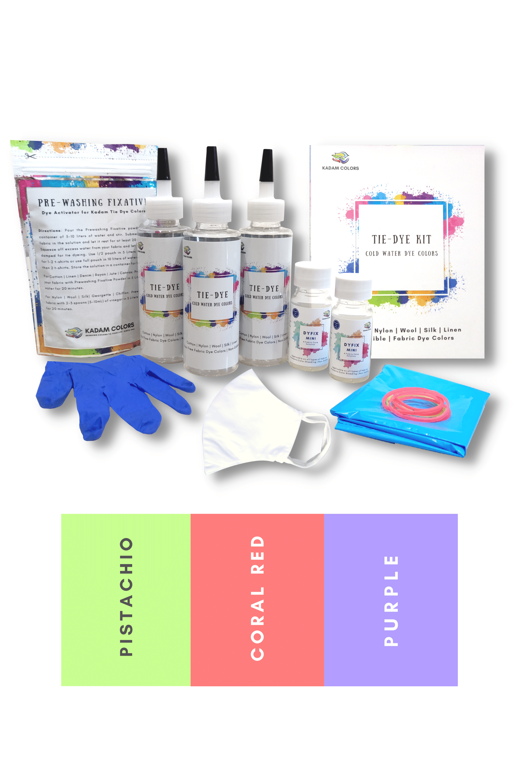     			Kadam Tie Dye Kit, 16 Blush, Set of 3 Colors, With Dye Activator and Color Fixer Included, Cold Water Dyes By Kadam Colors