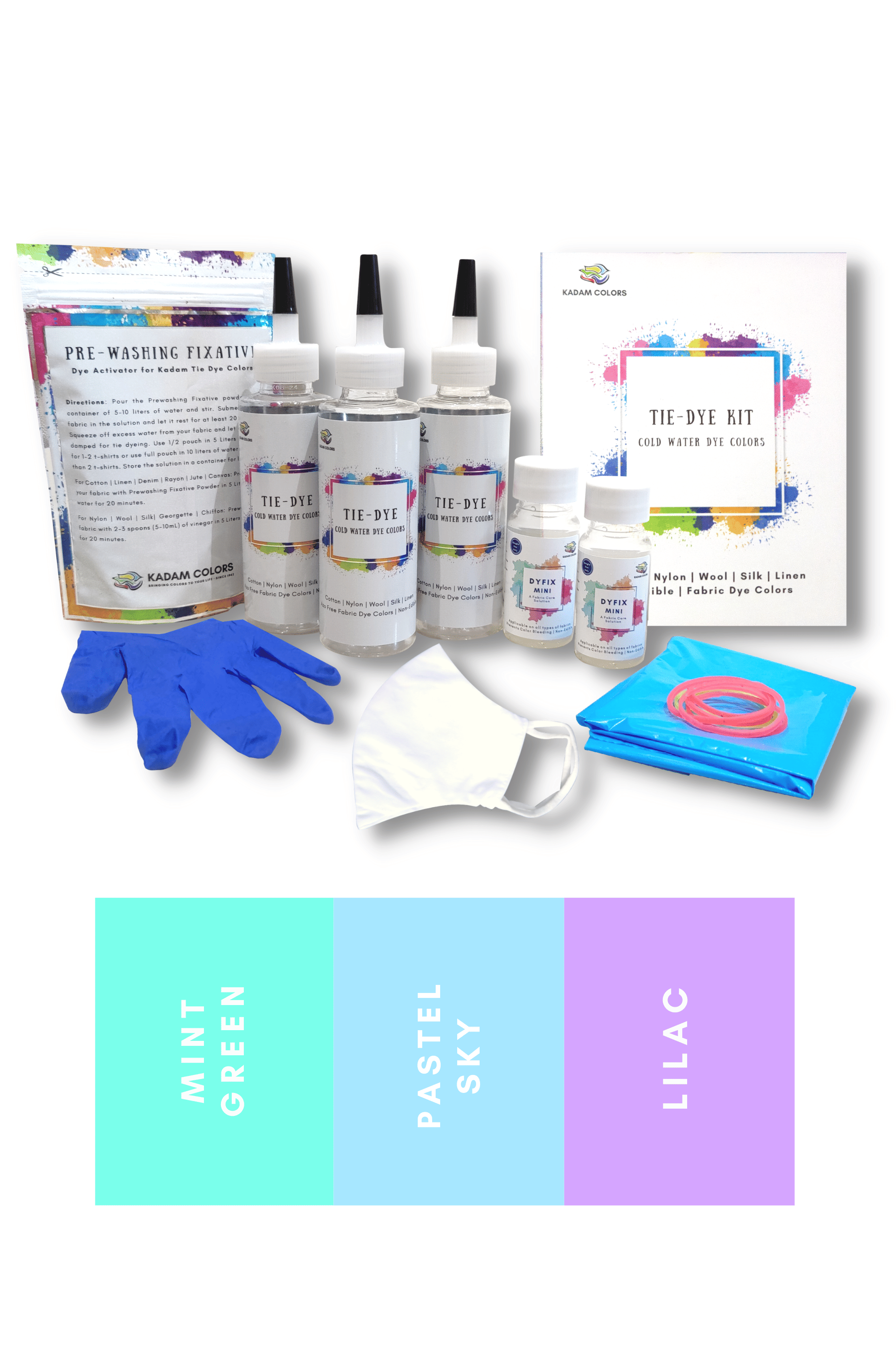     			Kadam Tie Dye Kit, 17 Taffy, Set of 3 Colors, With Dye Activator and Color Fixer Included, Cold Water Dyes By Kadam Colors