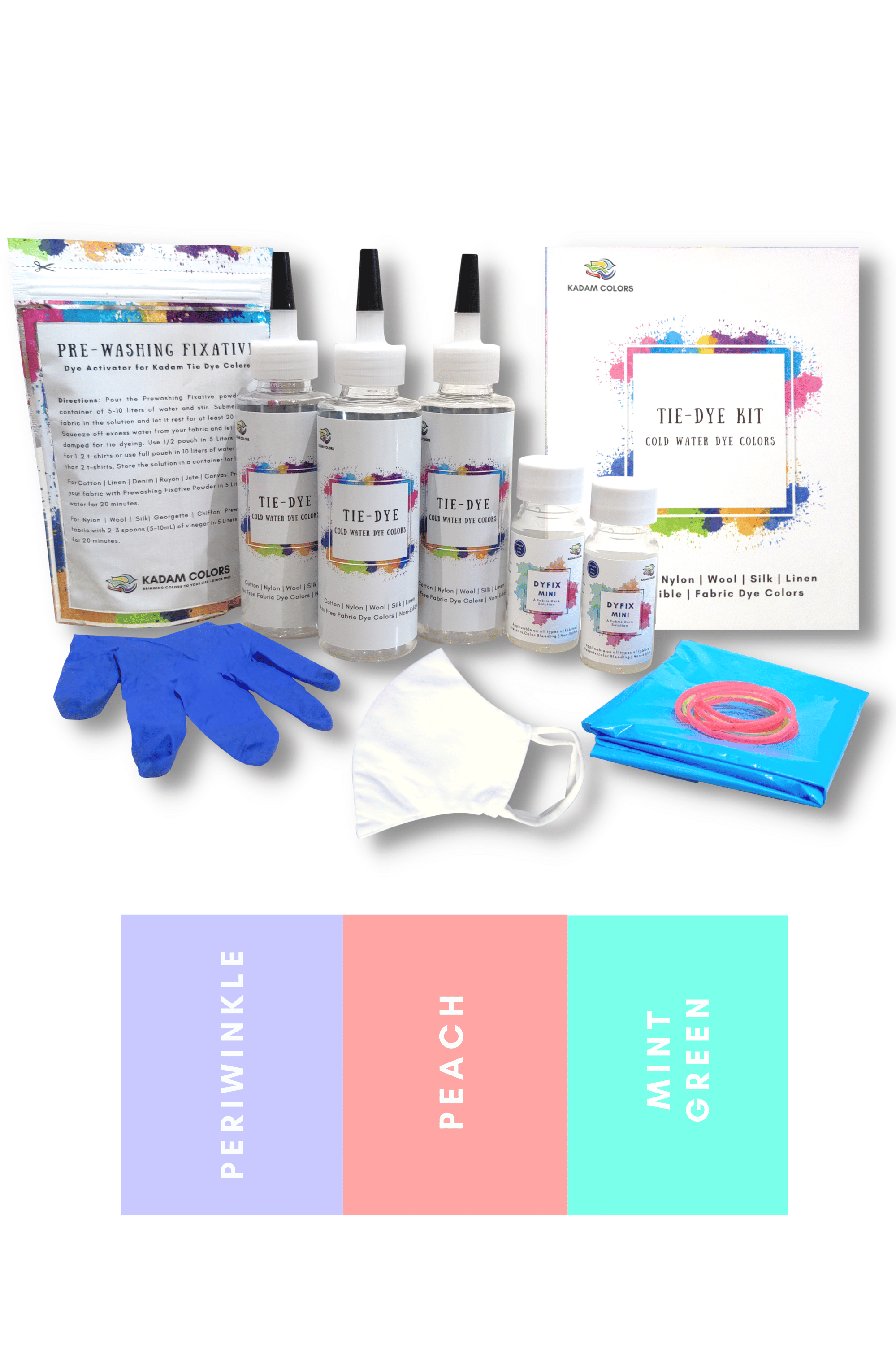     			Kadam Tie Dye Kit, 19 Mint, Set of 3 Colors, With Dye Activator and Color Fixer Included, Cold Water Dyes By Kadam Colors