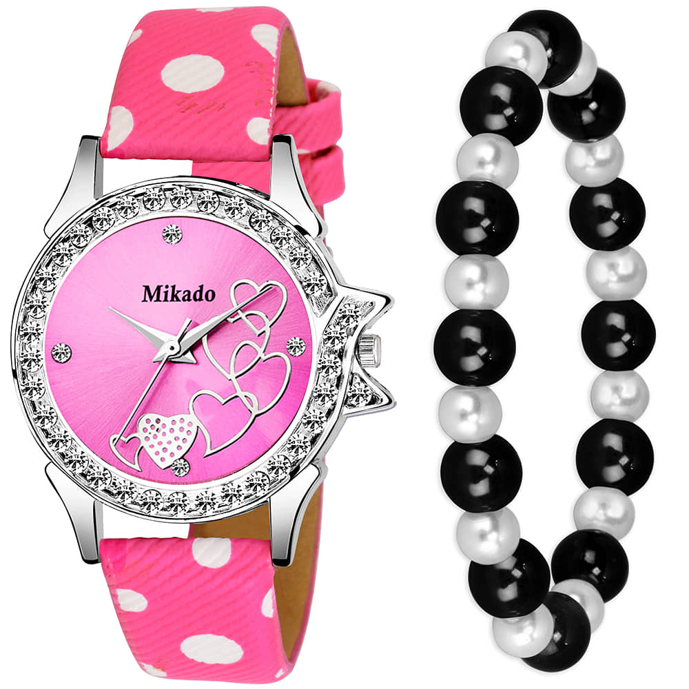 Mikado Leather Round Womens Watch