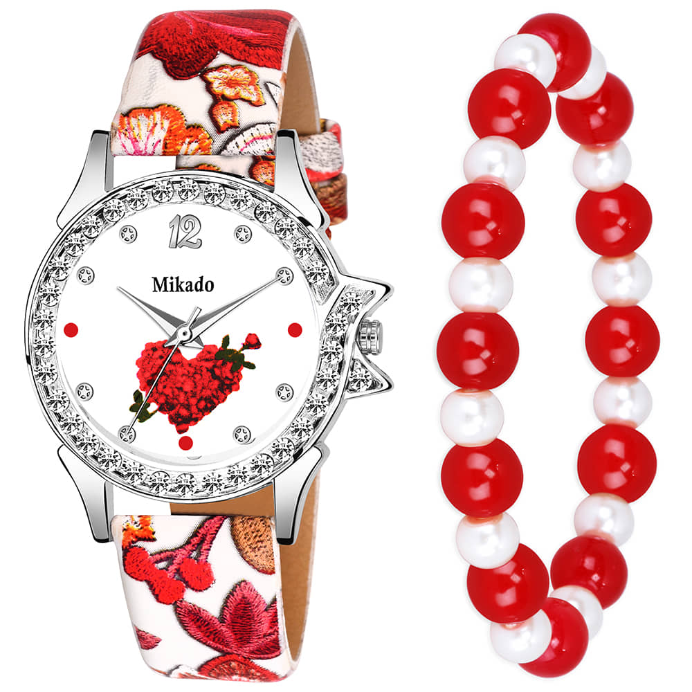 Mikado Leather Round Womens Watch