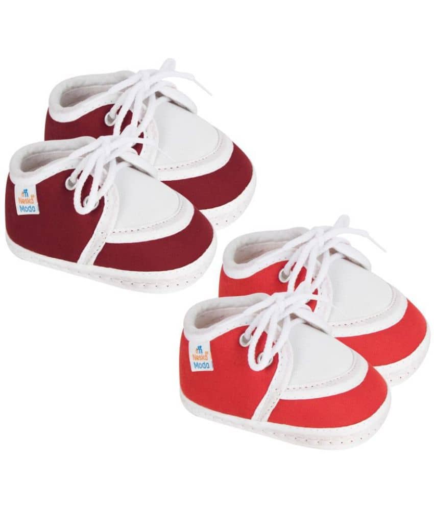 Neska Moda Unisex Set Of 2 Pair Booties for 6 to 9 Months (Maroon,Red) -BT80andSK135 - Casual Shoes | Buy online on ZillyBuy