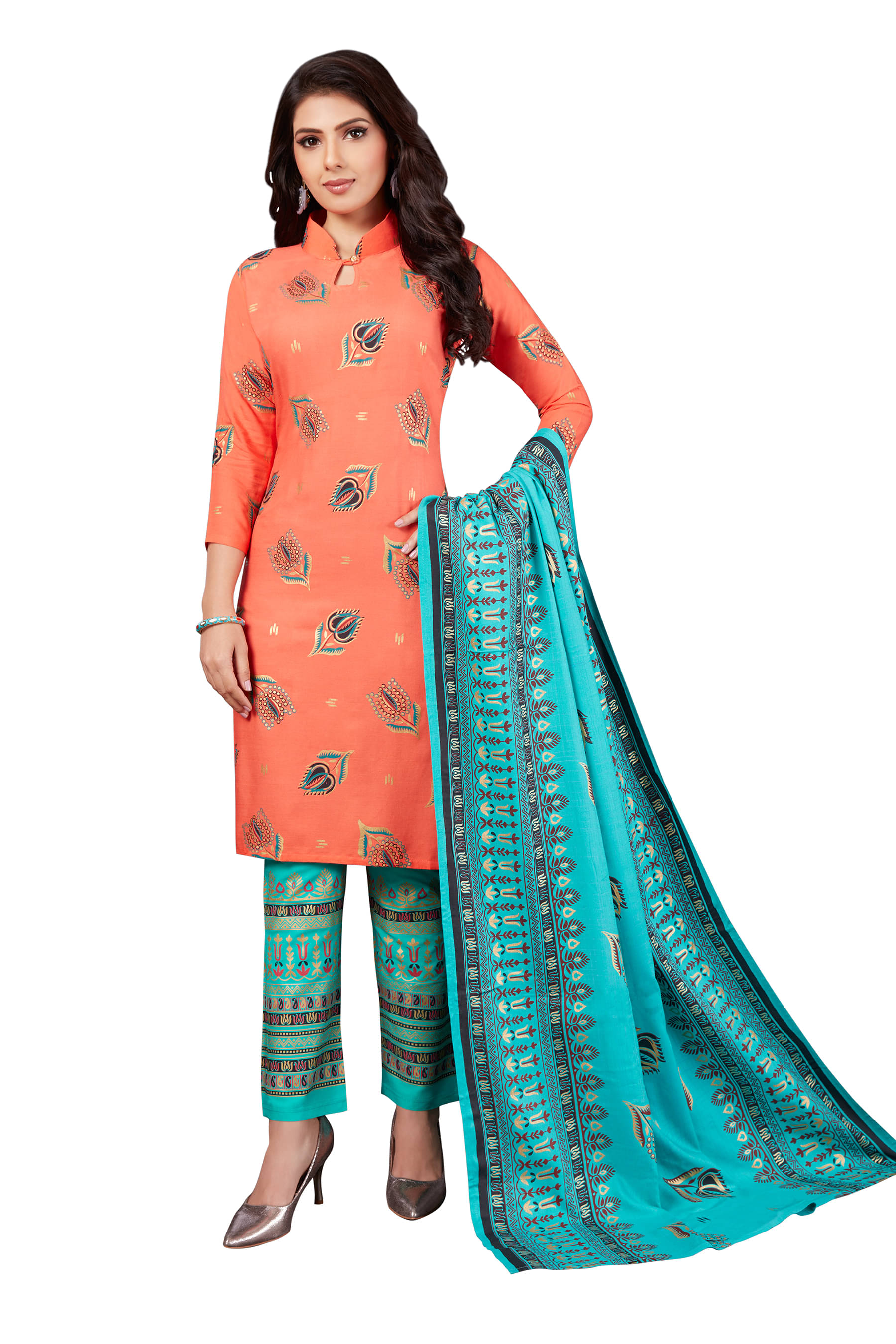 SIMMU Rayon Kurti With Pants - Stitched Suit Single SIMMU Rayon Kurti With Pants - Stitched Suit Single
