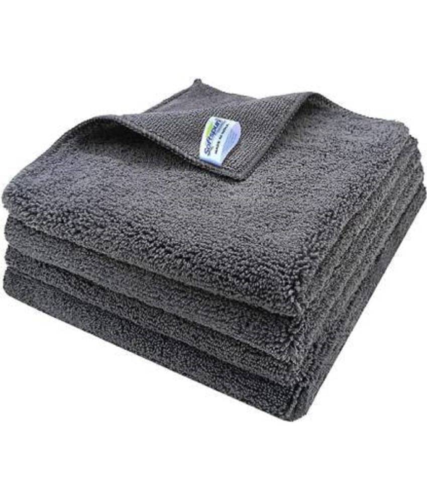 SOFTSPUN Microfiber High Loop Cleaning Cloths, 40x40 cms 4 pcs Towel Set 380 GSM (Grey). Thick Lint & Streak-Free Multipurpose Cloths.     			SOFTSPUN Microfiber High Loop Cleaning Cloths, 40x40 cms 4 pcs Towel Set 380 GSM (Grey). Thick Lint & Streak-Free Multipurpose Cloths.