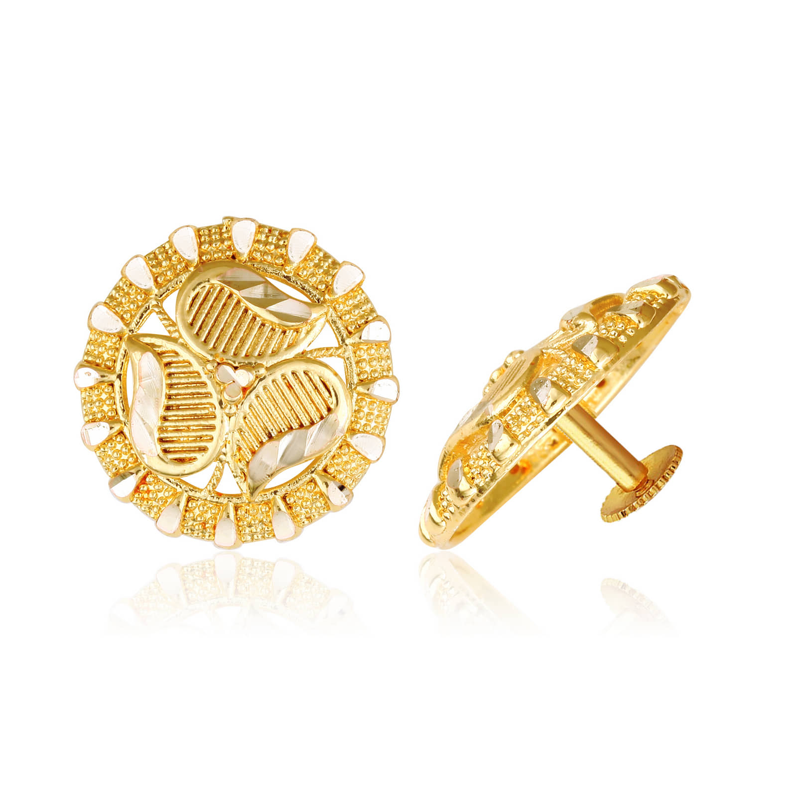 Vighnaharta Allure Beautiful Earrings Feminine Glittering Gold Plated Screw back stud earring for Women and Girls [VFJ1490ERG] - Earrings | Buy online on ZillyBuy