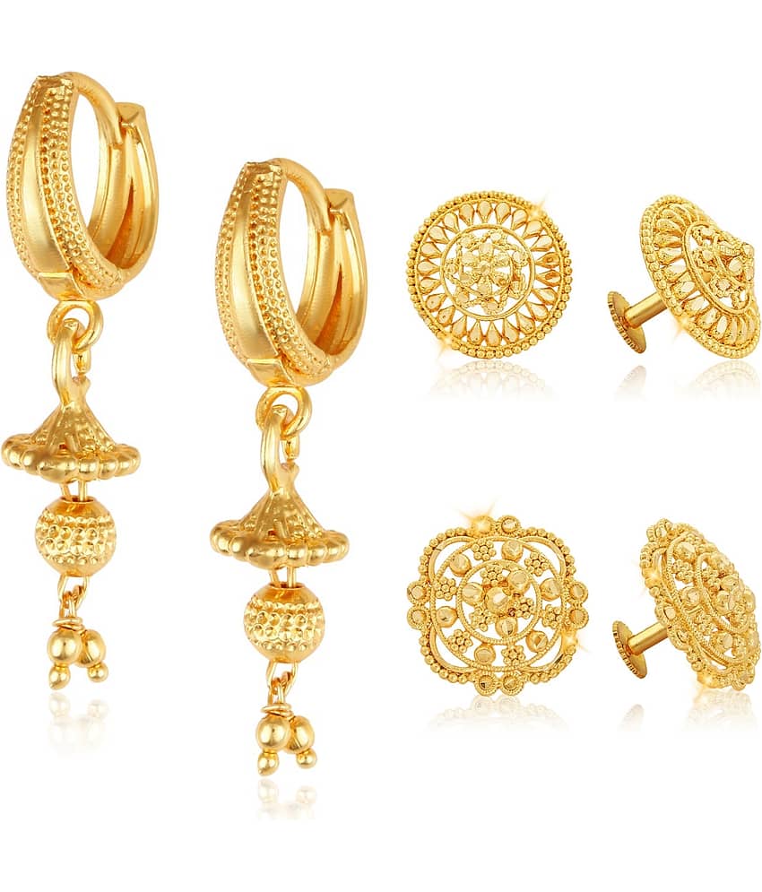 Vighnaharta Everyday wear Gold plated alloy Stud Earring & Bali Earring for Women and Girls ( Pack of - 3 pair Earring) - VFJ1481-1123-1124ERG - Earrings | Buy online on ZillyBuy