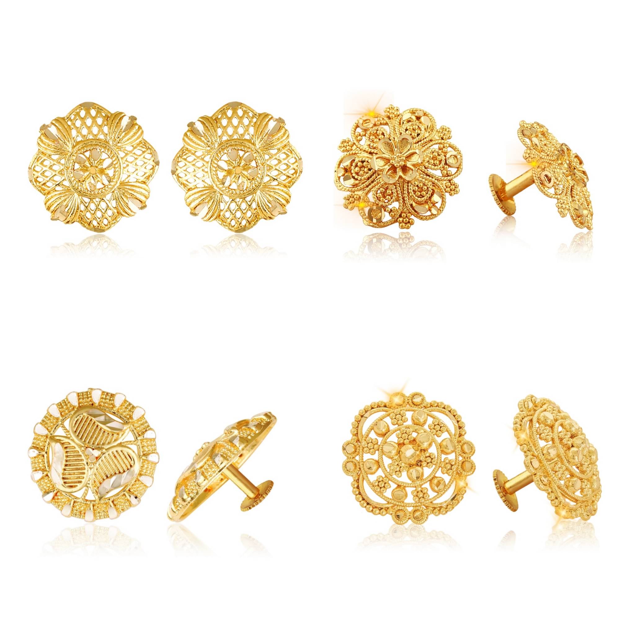 Vighnaharta Everyday wear Gold plated alloy Stud, Earring, Stud Earring for Women and Girls ( Pack of - 4 pair Earring) - VFJ1463-1086-1490-1124ERG Vighnaharta Everyday wear Gold plated alloy Stud, Earring, Stud Earring for Women and Girls ( Pack of - 4 pair Earring) - VFJ1463-1086-1490-1124ERG