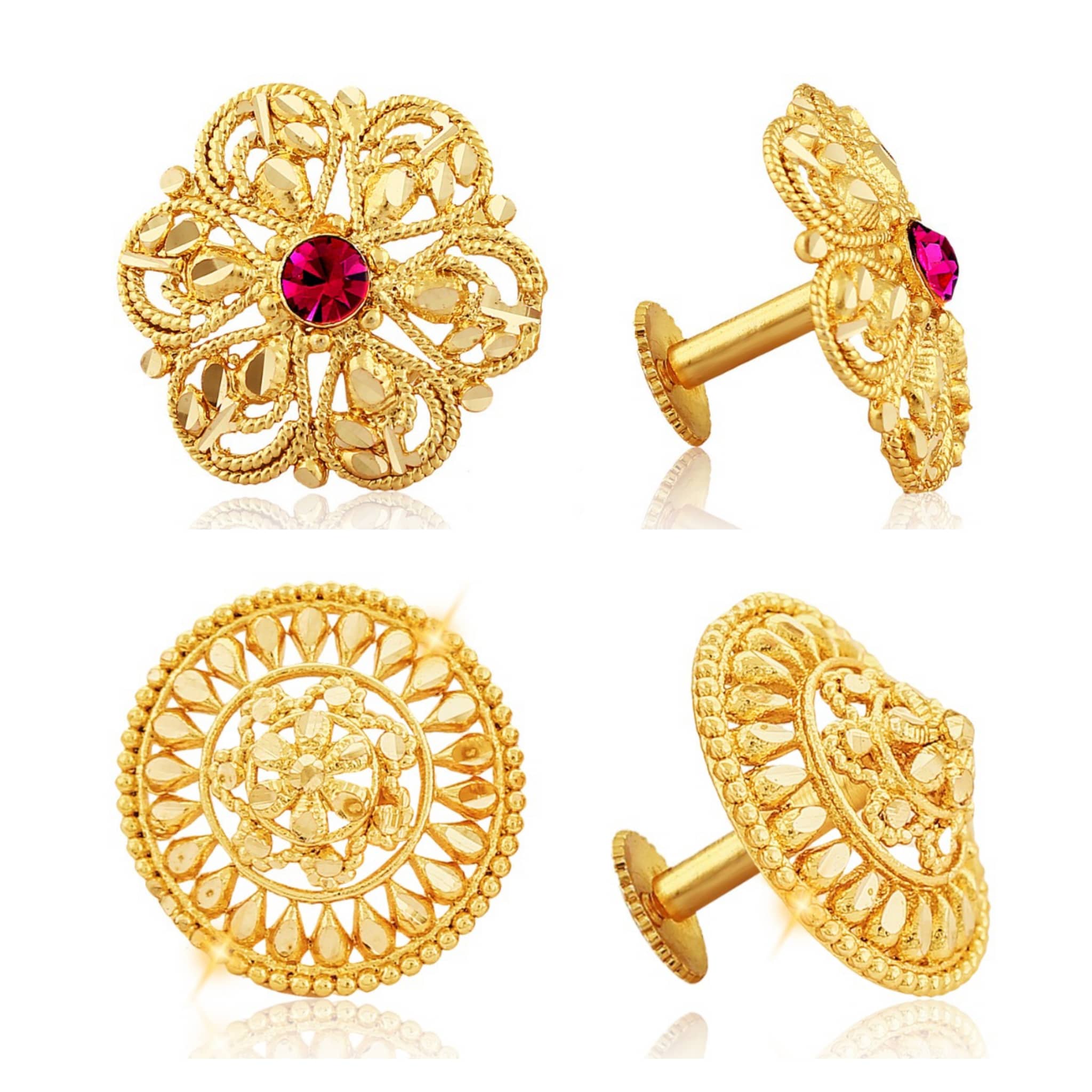 Vighnaharta Everyday wear Gold plated alloy Earring, Stud, Stud Earring for Women and Girls ( Pack of - 2 pair Earring) - VFJ1096-1123ERG - Earrings | Buy online on ZillyBuy