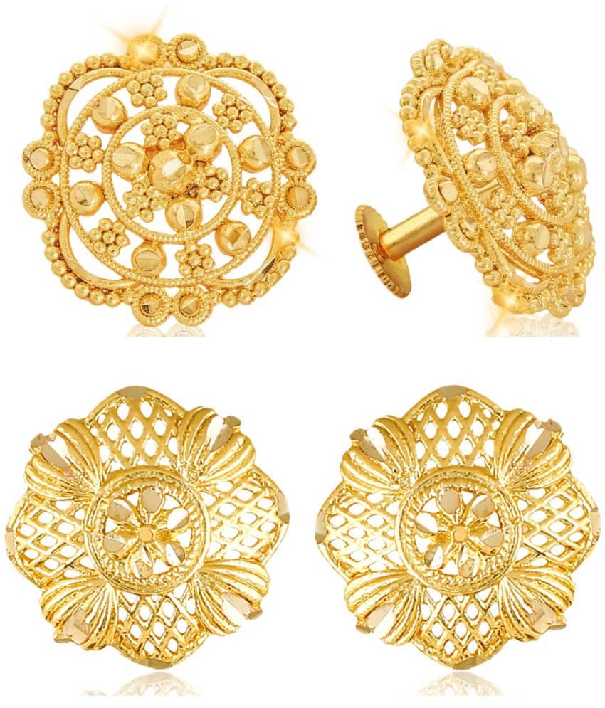 Vighnaharta Everyday wear Gold plated alloy Earring, Stud, Stud Earring for Women and Girls ( Pack of - 2 pair Earring) - VFJ1124-1463ERG - Earrings | Buy online on ZillyBuy