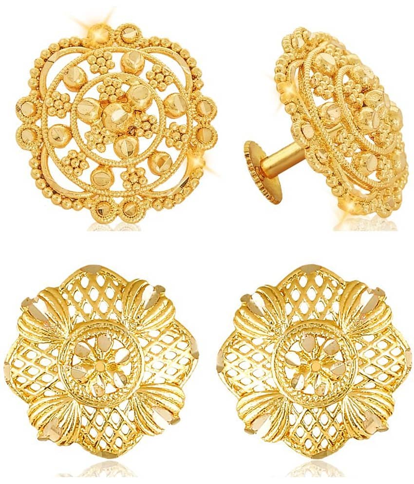 Vighnaharta Everyday wear Gold plated alloy Earring, Stud, Stud Earring for Women and Girls ( Pack of - 2 pair Earring) - VFJ1124-1463ERG - Earrings | Buy online on ZillyBuy
