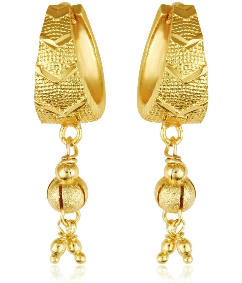 Vighnaharta Filigree work Gold Plated alloy Hoop Earring Clip on fancy drop Bali Earring for Women and Girls [VFJ1478ERG] - Earrings | Buy online on ZillyBuy