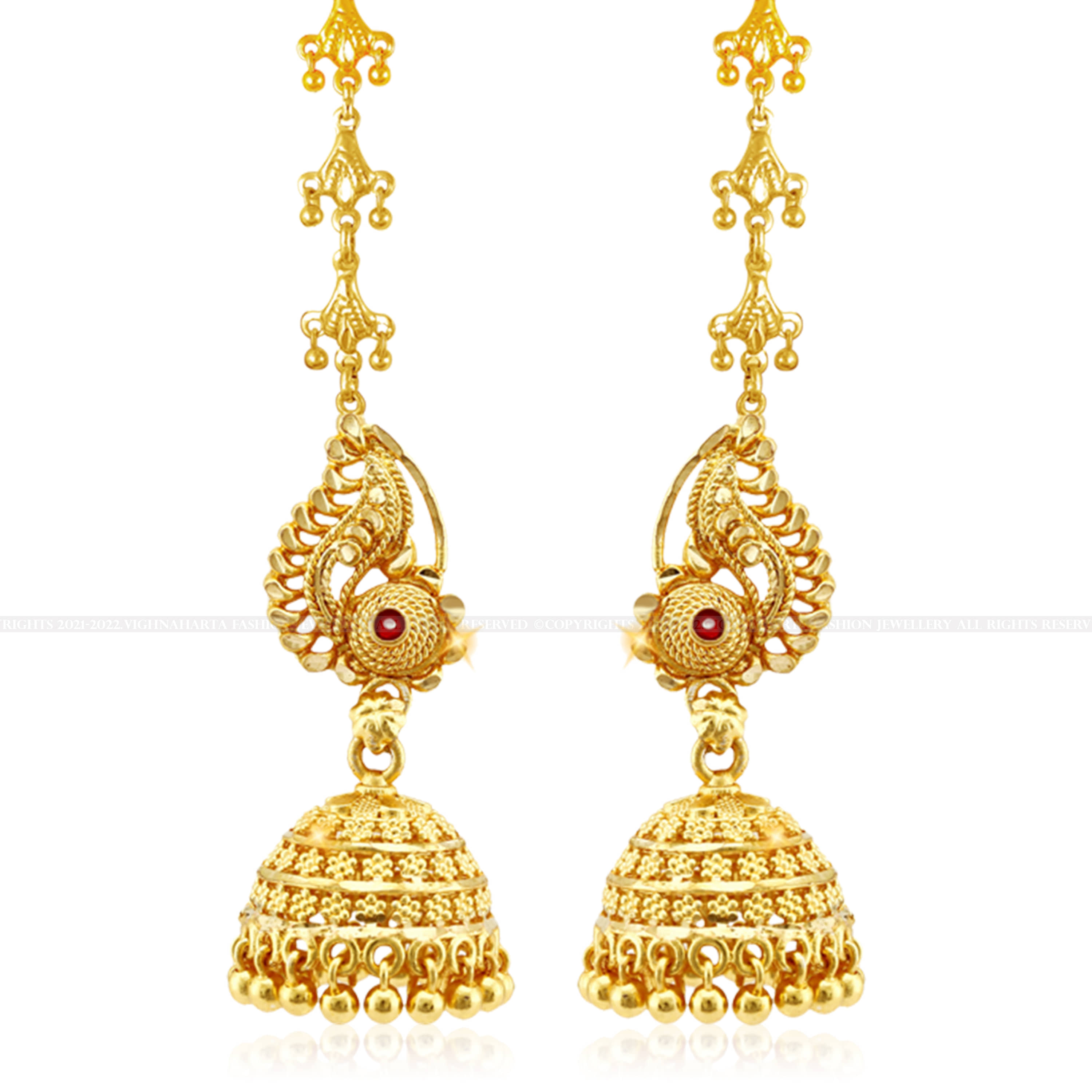 Vighnaharta Gold Plated alloy Kanchain Earring for Women and Girls ( Pack of 1 pair Kanchain Earring) VFJ1492ERG - Earrings | Buy online on ZillyBuy