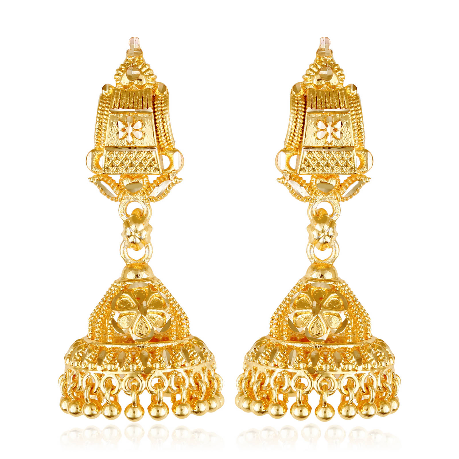     			Vighnaharta South Screw back alloy Gold plated Jhumki, Jhumka, Jhumkas, Jhumki Earring for Women and Girls[VFJ1488ERG]