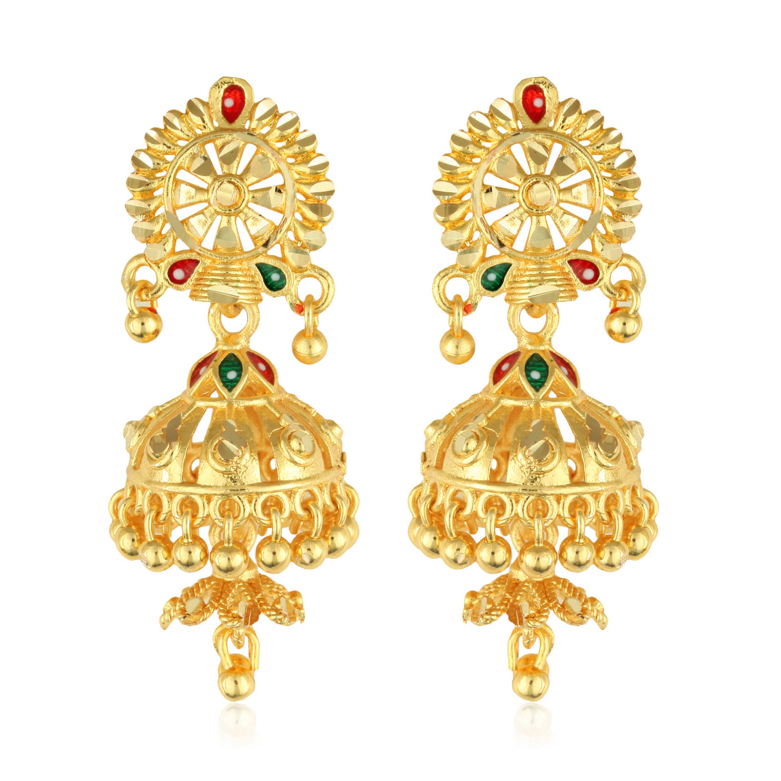     			Vighnaharta South Screw back alloy Gold plated Jhumki, Jhumka, Jhumkas, Jhumki Earring for Women and Girls[VFJ1489ERG]