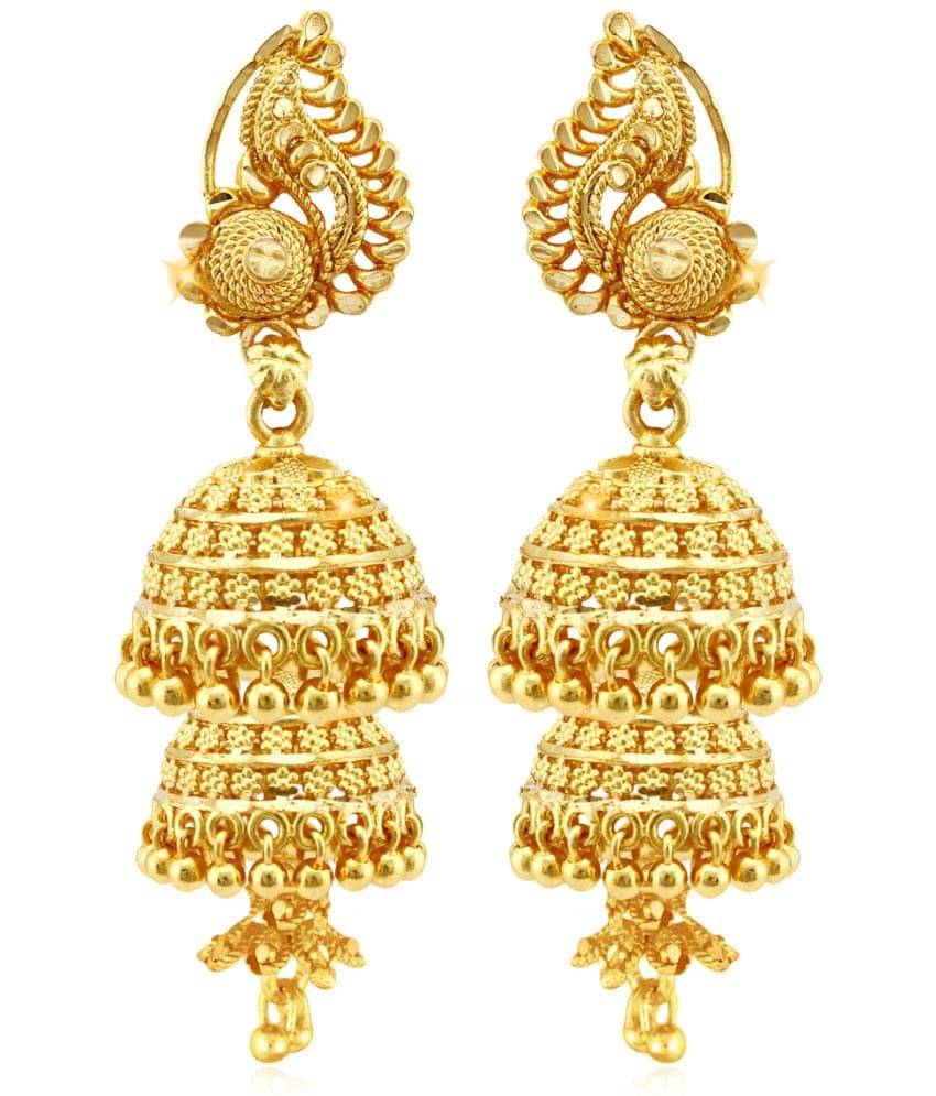 Vighnaharta South Screw back alloy Gold plated Jhumki, Jhumka, Jhumkas, Jhumki Earring for Women and Girls VFJ1498ERG Vighnaharta South Screw back alloy Gold plated Jhumki, Jhumka, Jhumkas, Jhumki Earring for Women and Girls VFJ1498ERG