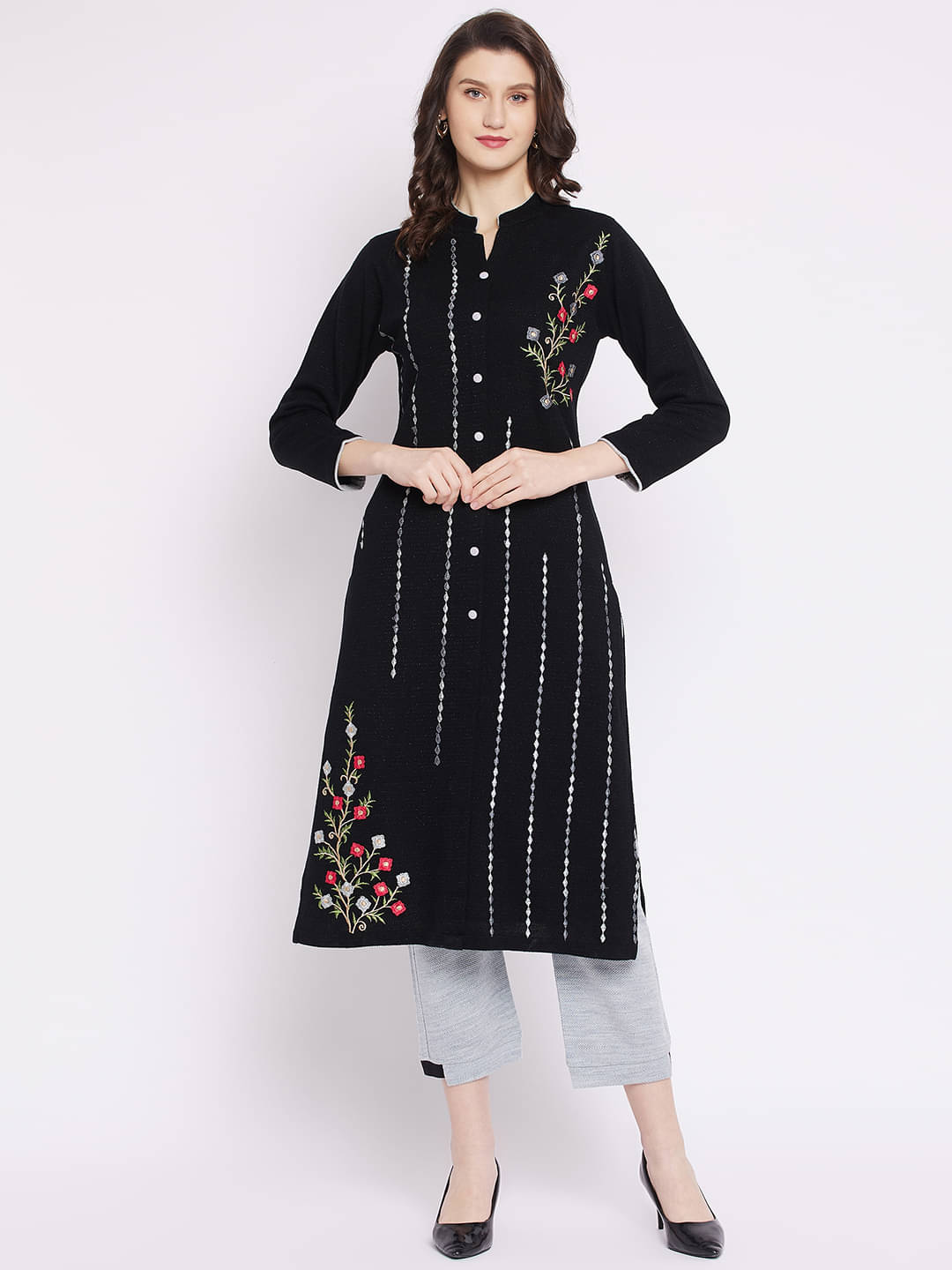 zigo Woollen Kurti With Palazzo - Stitched Suit zigo Woollen Kurti With Palazzo - Stitched Suit