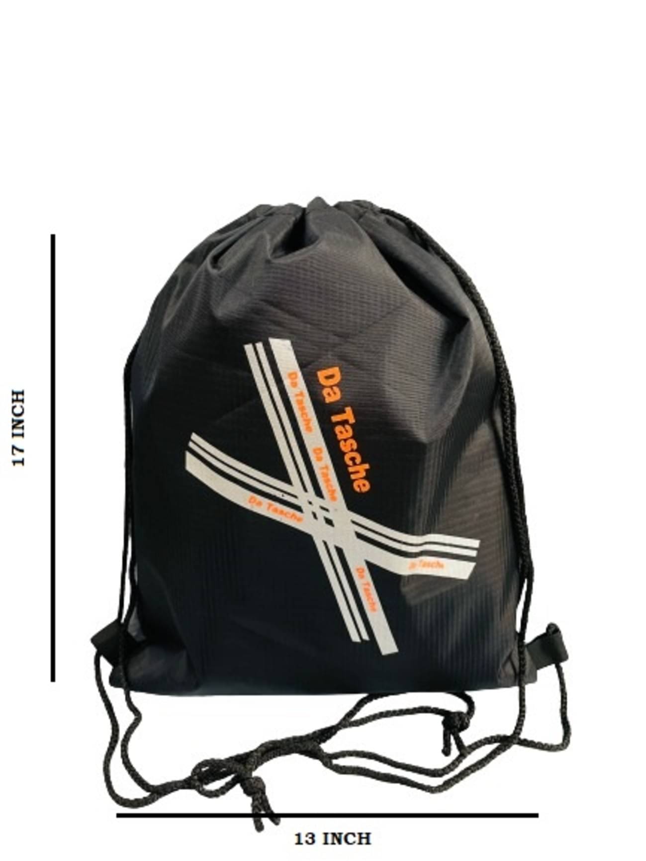     			Da Tasche 5Ltrs Drawstring Bag for Men Women Boys and Girls, Multipurpose Backpack Black