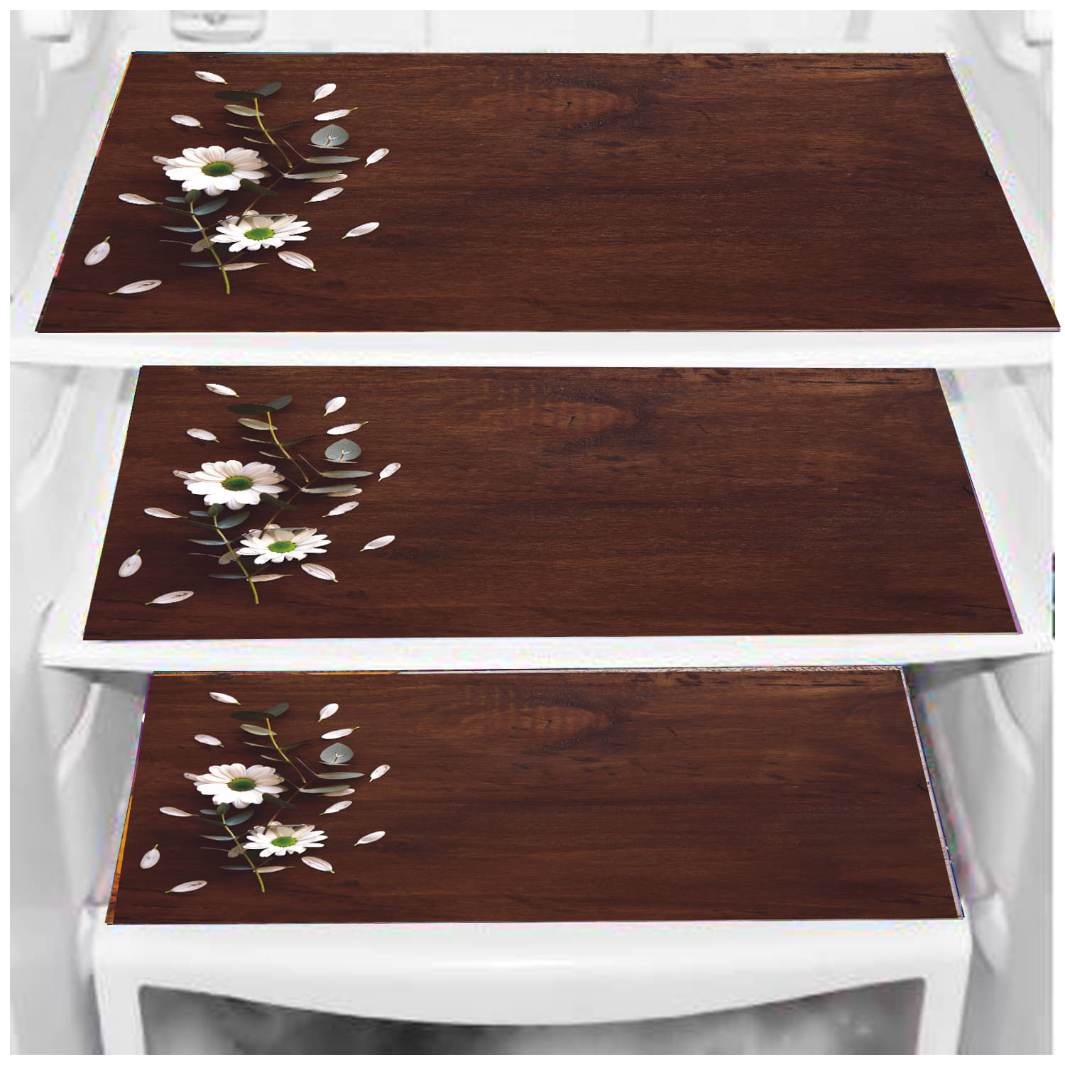Set of 3 PVC Brown Fridge Mats Set of 3 PVC Brown Fridge Mats
