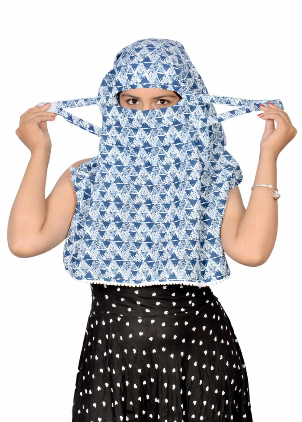     			KALY India STYLE FOR EVER Blue Cotton Women's Scarf ( Pack of 1 )
