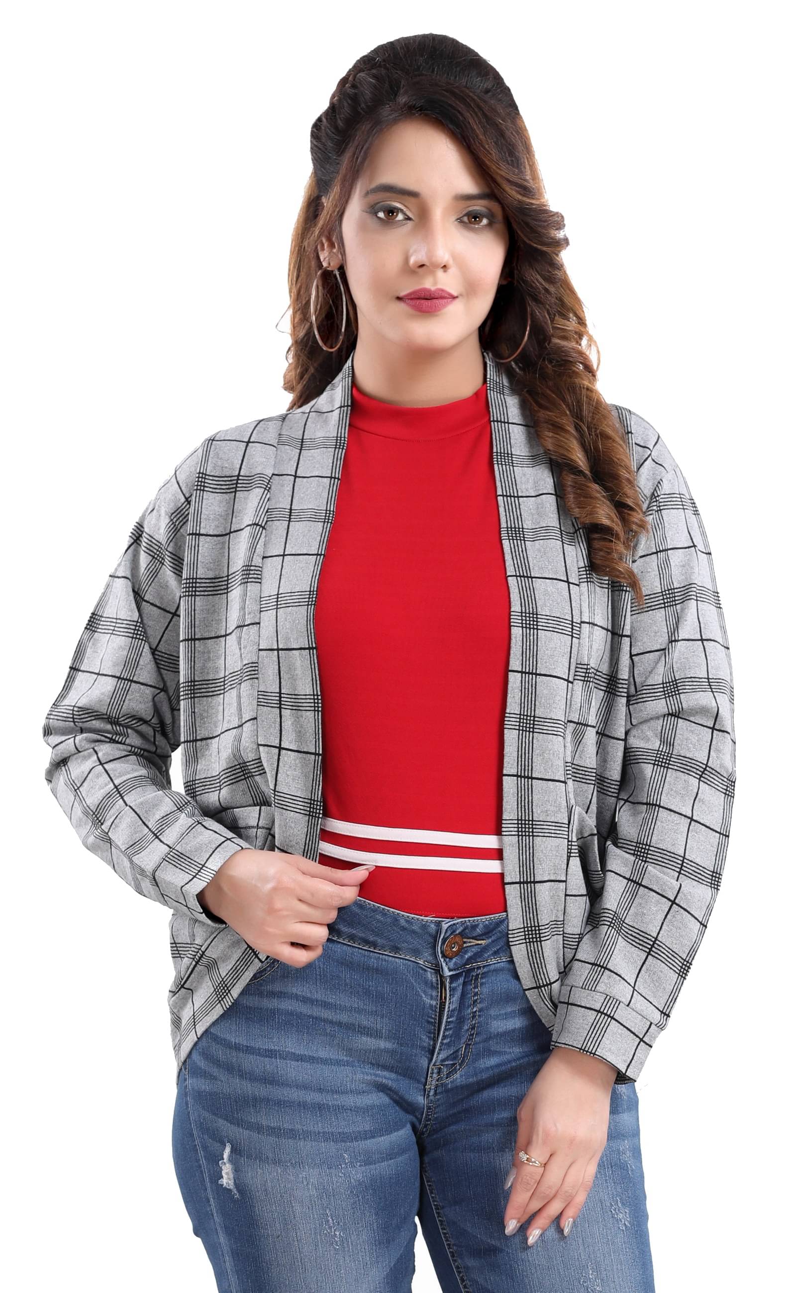 Meher Impex Cotton Shrugs - Grey Single Meher Impex Cotton Shrugs - Grey Single