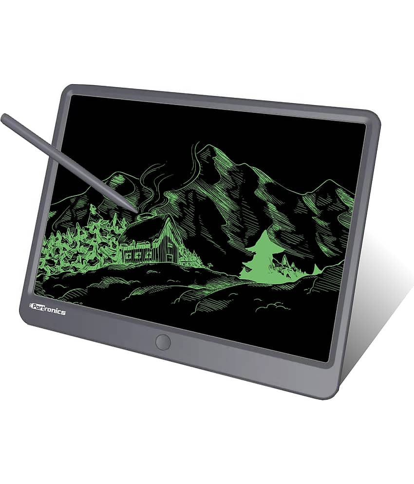 Portronics Ruffpad 15 Re-Writable LCD Screen 38.1cm (15-inch) Writing Pad for Drawing, Playing, Handwriting Gifts for Kids & Adults (Grey) - Stationery | Buy online on ZillyBuy