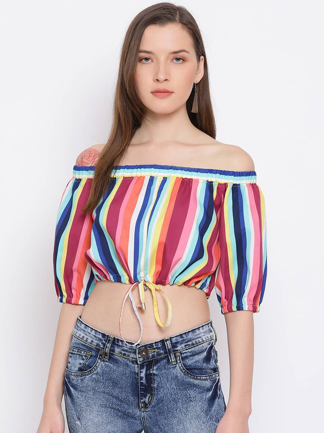     			ALL WAYS YOU Women's Polyester Crop Top ( Multicolor )