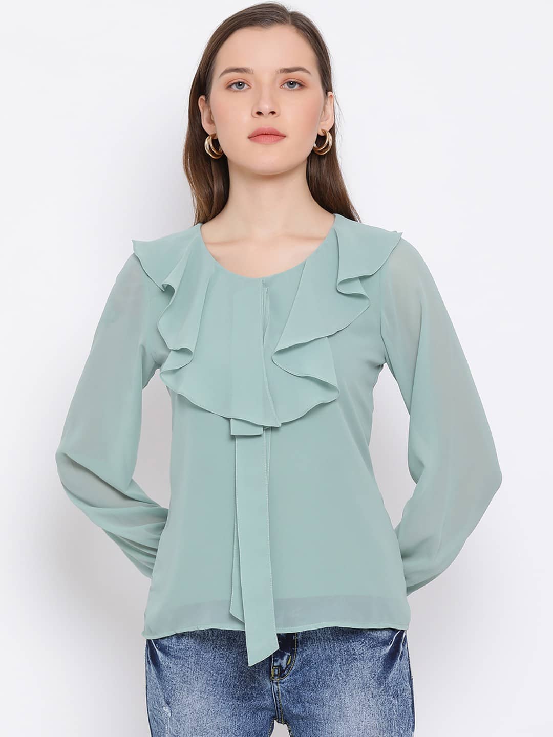 ALL WAYS YOU Women's Polyester Regular Top ( Green )