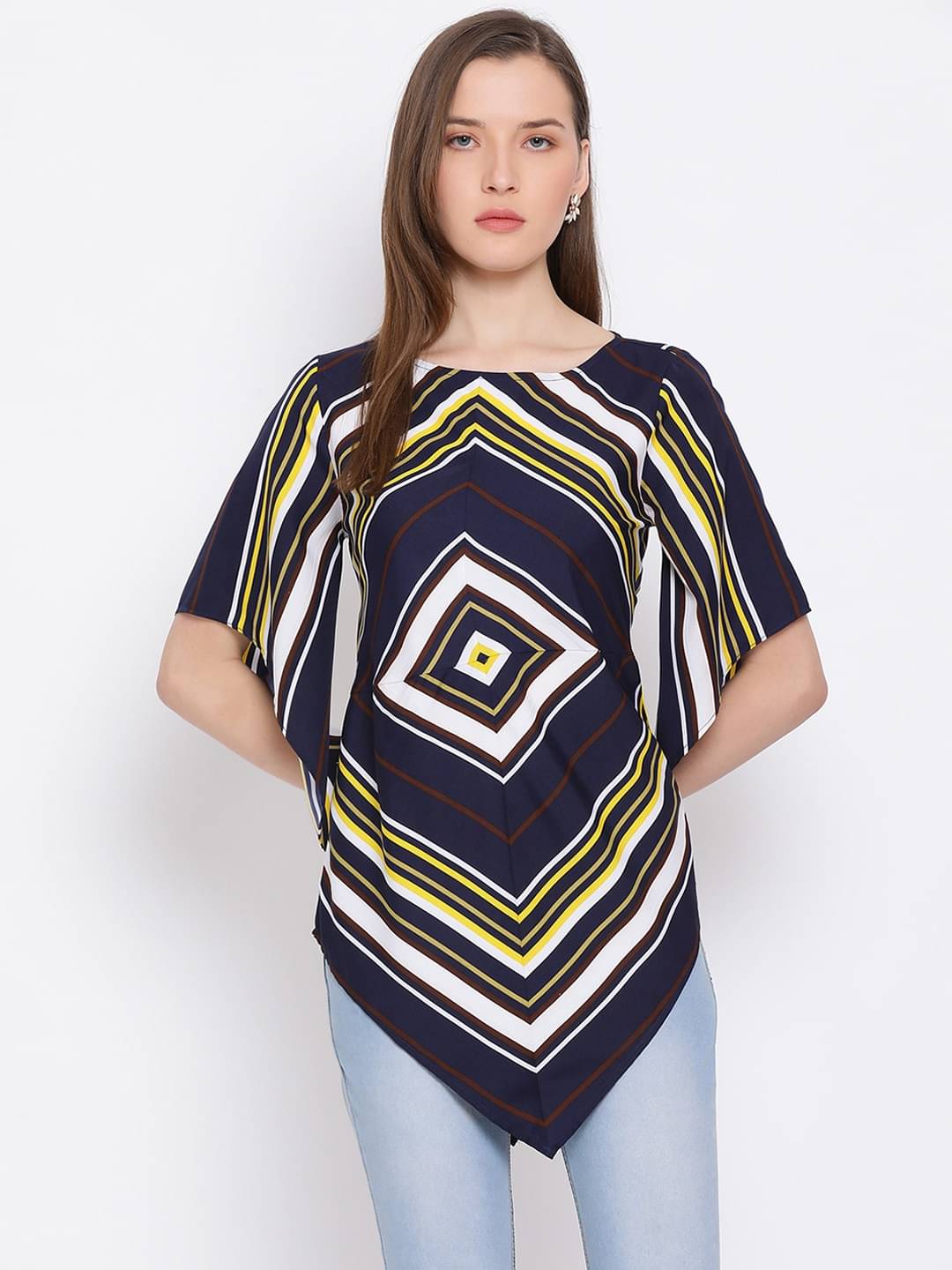 ALL WAYS YOU Women's Polyester Asymmetrical Top ( Multicolor ) ALL WAYS YOU Women's Polyester Asymmetrical Top ( Multicolor )