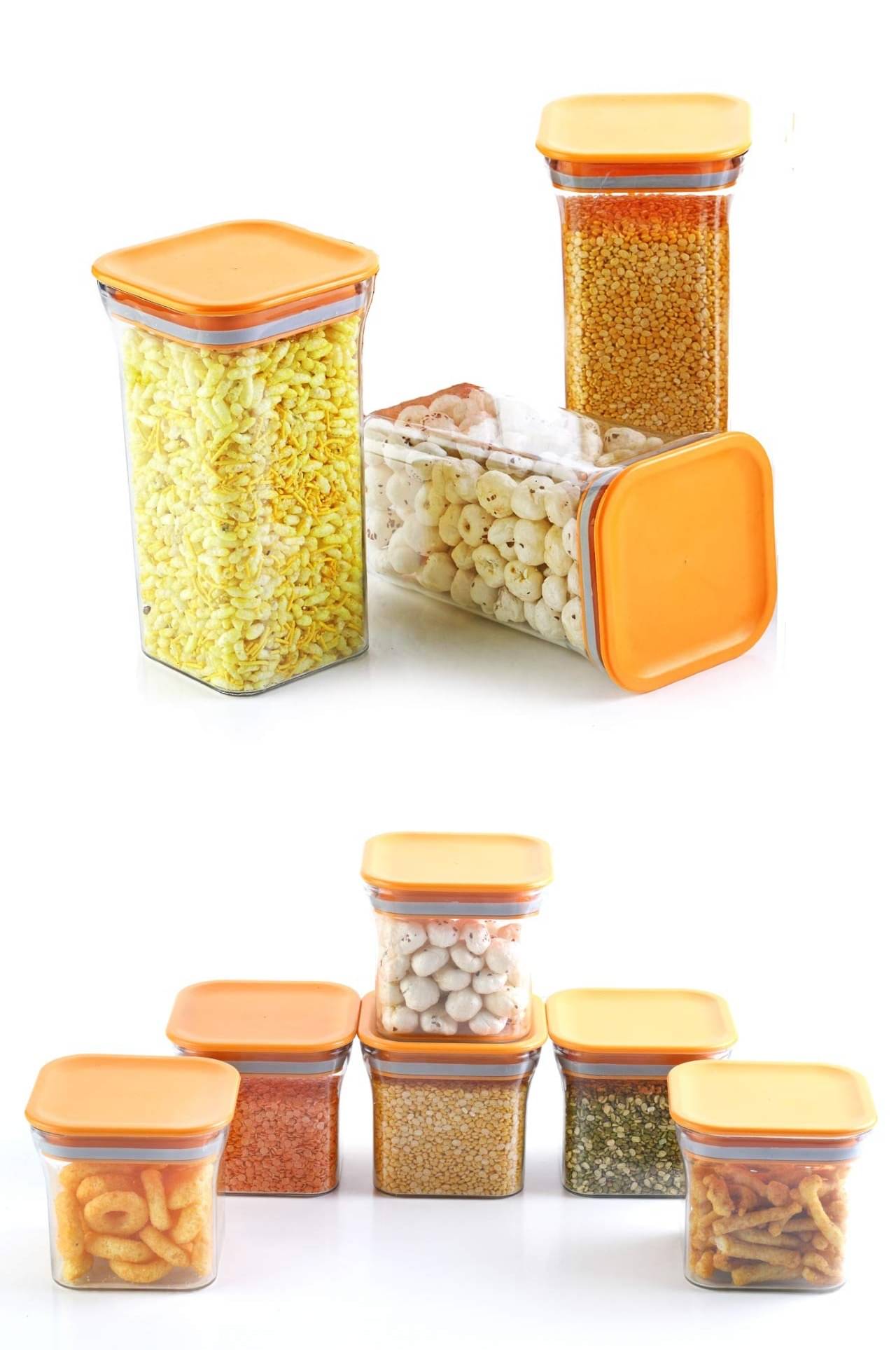 Analog kitchenware Grocery, Dal, Pasta Plastic Food Container Set of 9 1100 mL Analog kitchenware Grocery, Dal, Pasta Plastic Food Container Set of 9 1100 mL