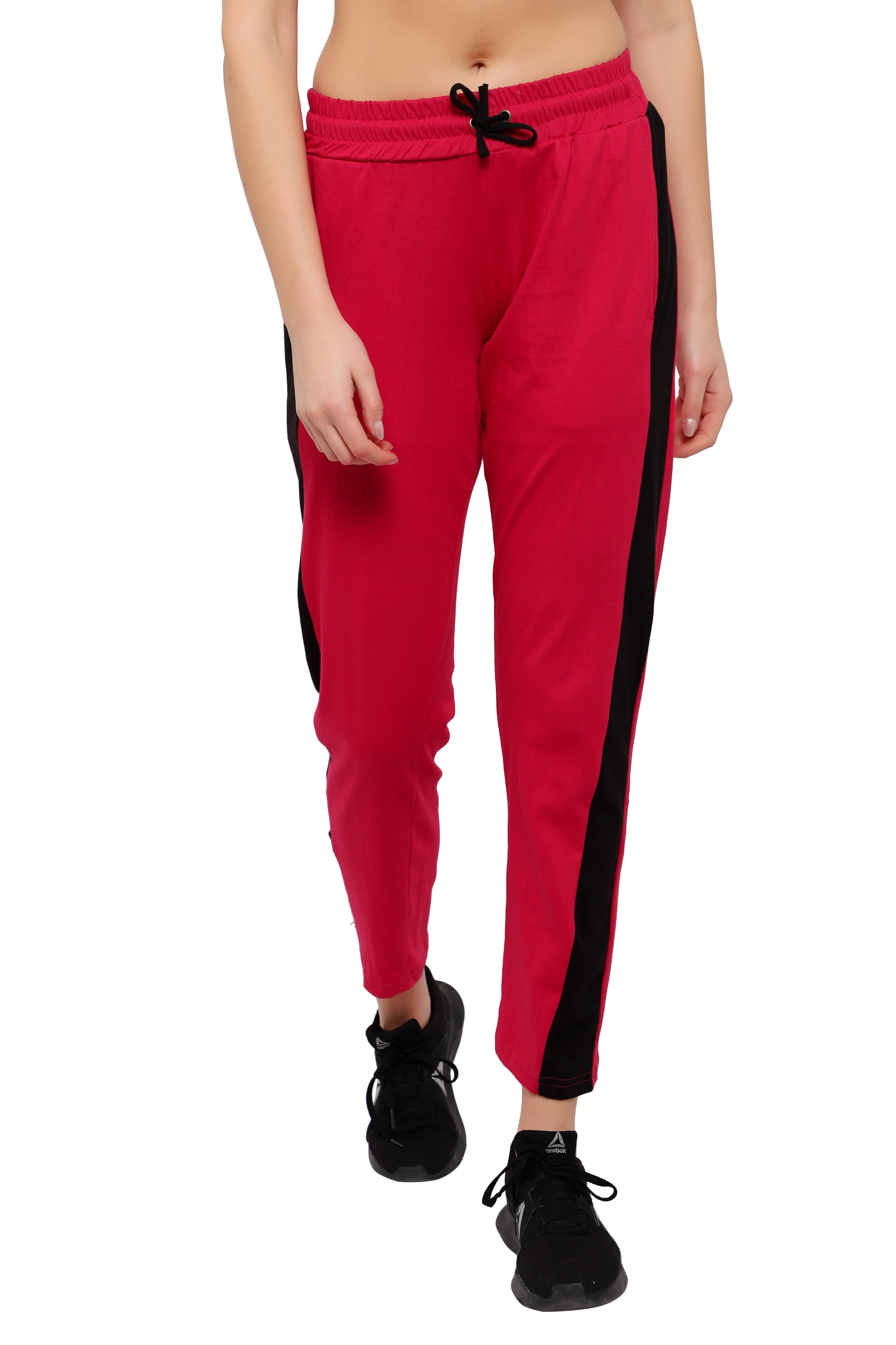     			Diaz Black,Pink Cotton Trackpants - Single