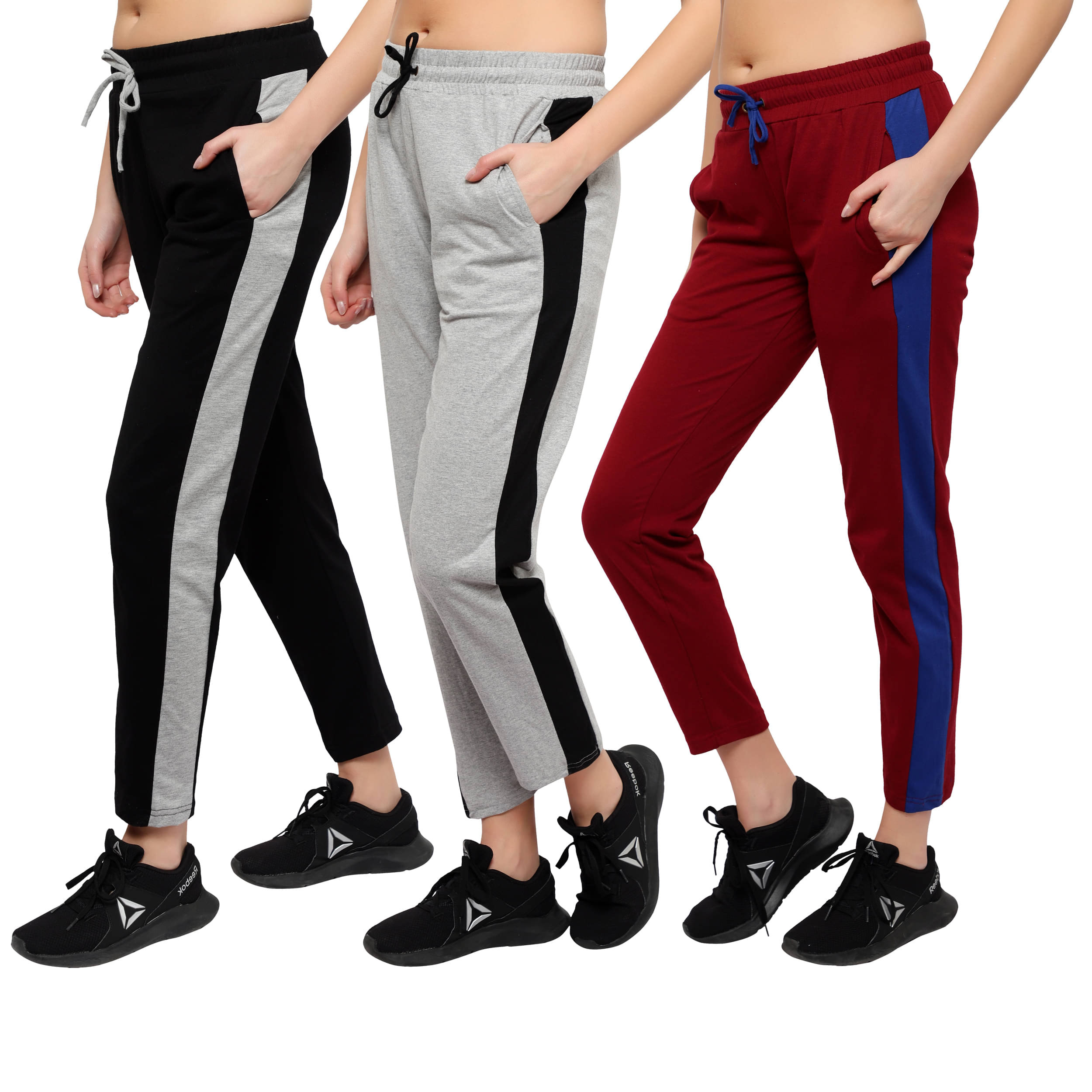     			Diaz Multi Color Cotton Trackpants - Pack of 3